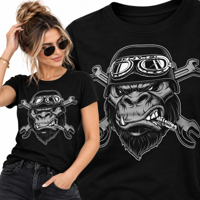 KOSZULKA ŚMIESZNA DAMSKA MOTO MONKEY